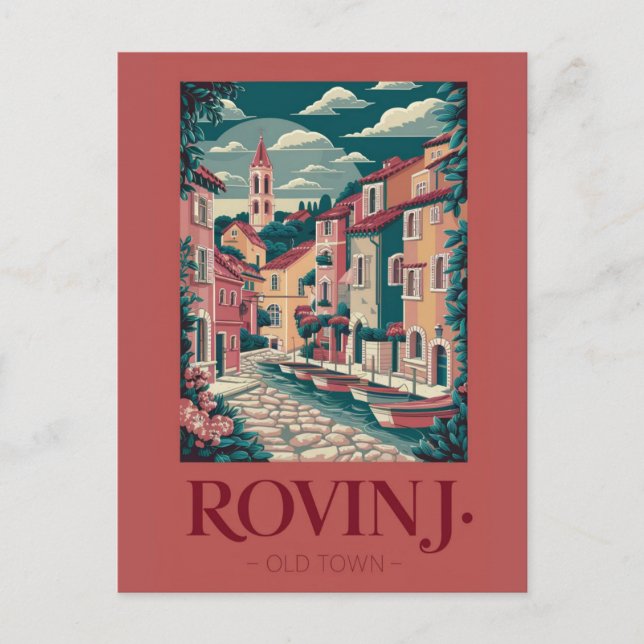 Postal Rovinj Croacia VintageTravel Postcard Landmar (Anverso)