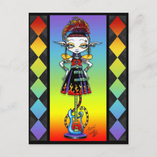 Postal Roxsy Pixie Stick Psychobilly Rainbow Fae Postcard