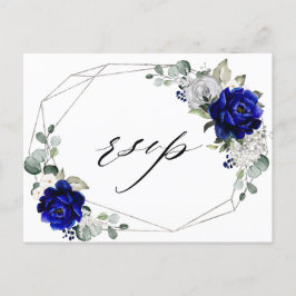 Postal Royal blue Silver White Geométrica RSVP