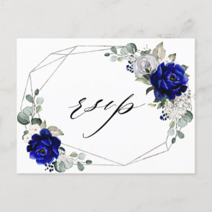 Postal Royal blue Silver White Geométrica RSVP