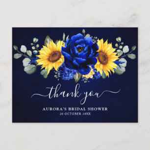 Postal Royal Blue Sunflower Bridal Shower