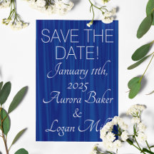 Royal Blue "Velvet" Tradicional Guardar la fecha