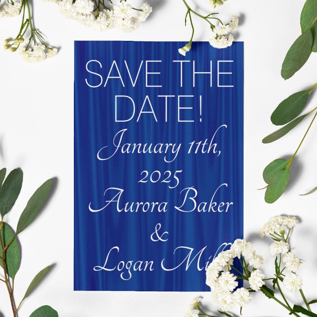 Postal Royal Blue "Velvet" Tradicional Guardar la fecha (Subido por el creador)