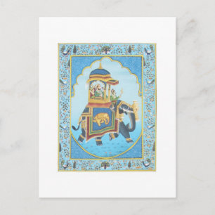 POSTAL ROYAL ELEPHANT RIDE VINTAGE ARTE INDIO