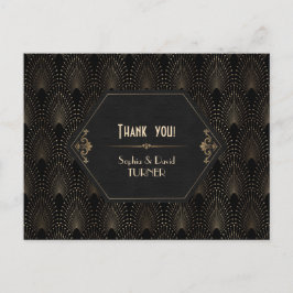 Postal Royal Gold Black Great Gatsby Art Deco Gracias