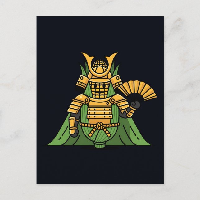 Postal Royal Golden Corn Samurai Commander Illustration (Anverso)