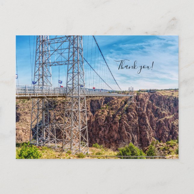 Postal Royal Gorge Bridge Side View Gracias Postcard (Anverso)
