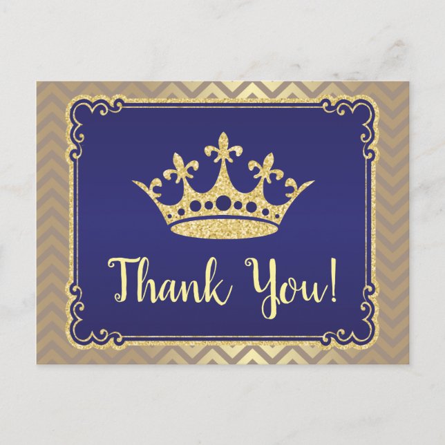 Postal Royal Gracias Baby Shower Gracias Postcard (Anverso)