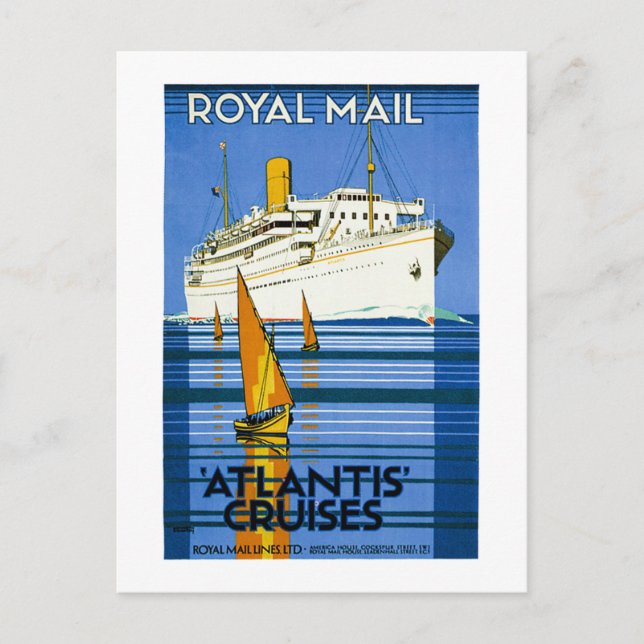 Postal Royal Mail Atlantis Cruises Vintage (Anverso)