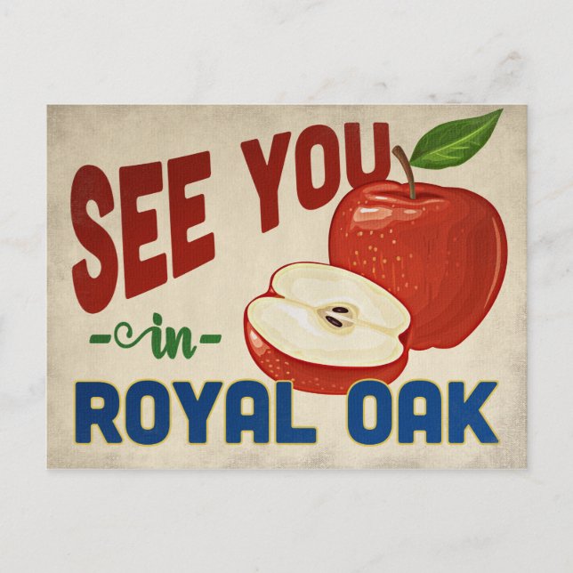 Postal Royal Oak Michigan Apple - Viajes de época (Anverso)