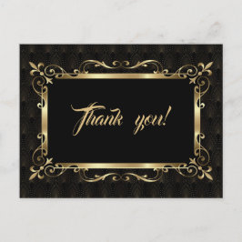 Postal Royal Roaring 20's Gold Art Deco Boda Gracias