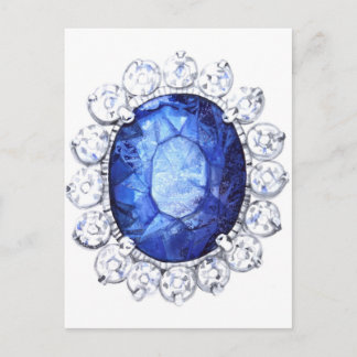Postal Royal Sapphire Original Watercolor
