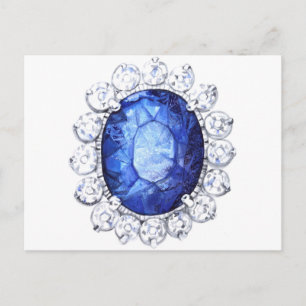 Postal Royal Sapphire Original Watercolor