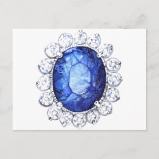 Postal Royal Sapphire Original Watercolor