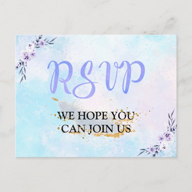 Postal RSVP Acuarela Pastel (Anverso)