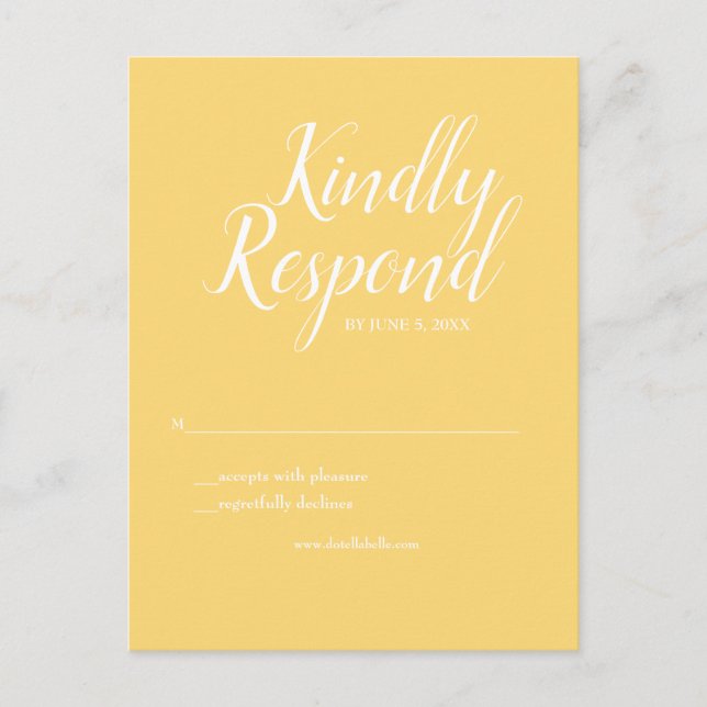 Postal RSVP amarillo (Anverso)