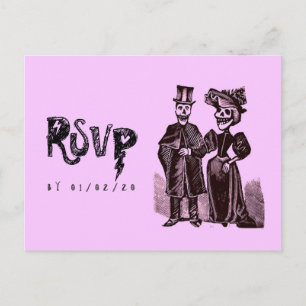Postal RSVP Boda de Halloween Gótica