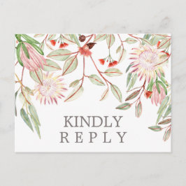 Postal RSVP, Boda ruso de flores australianas