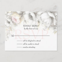RSVP Clásico Moderno Floral Marfil y Rosa Clare