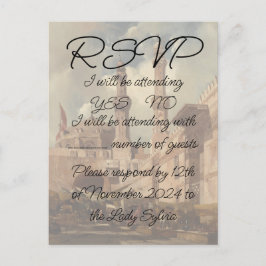 Postal RSVP con la pintura de 'A Cairo Bazaar'