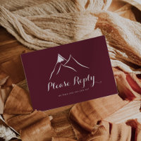 Postal RSVP con opción de menú de montaña blanca d