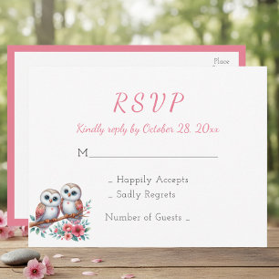 Postal RSVP de Boda Boho Bosque Campestre Rústico Búho
