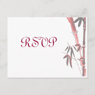 Postal RSVP de Boda de Bambú Asiática