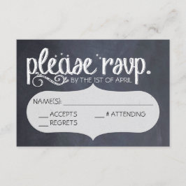 Postal RSVP de Boda de Chalkboard Vintage