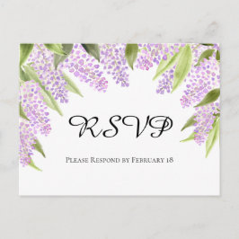 Postal RSVP de boda de color de agua ruso