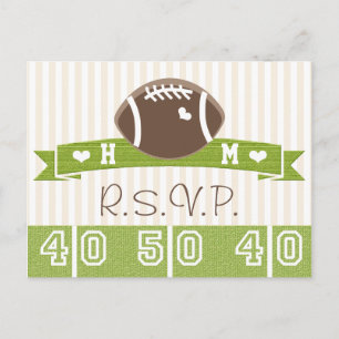 Postal RSVP de Boda de Fútbol Monogramada