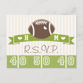 Postal RSVP de Boda de Fútbol Monogramada