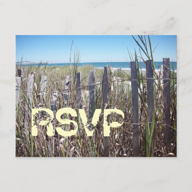Postal RSVP de boda de playa (Anverso)