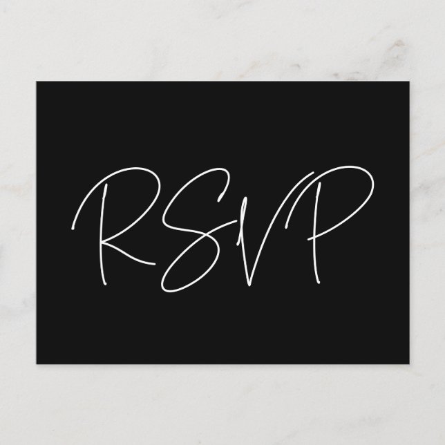 Postal RSVP de boda minimalista moderna (Anverso)