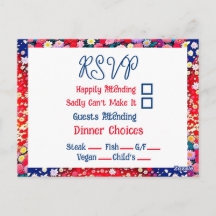 RSVP de boda única de parejas animadas