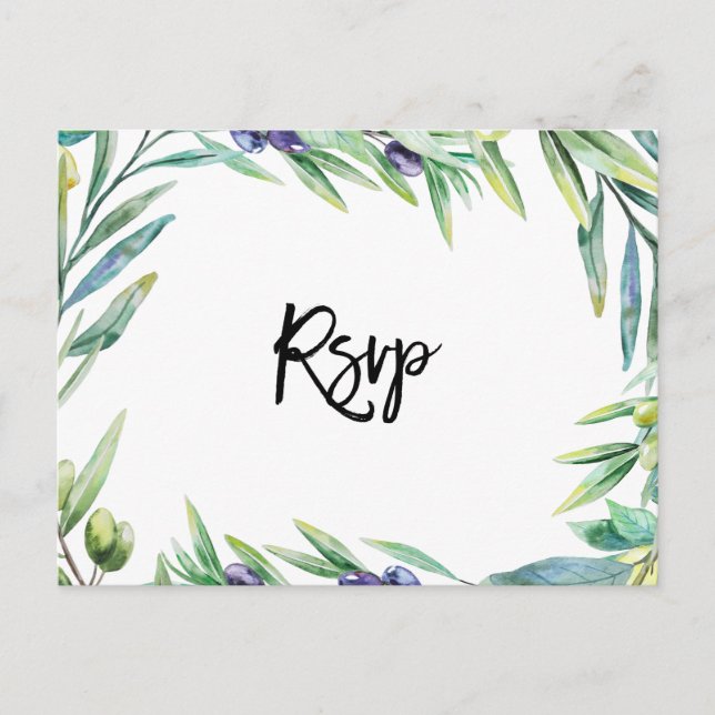 postal rsvp de bodas de olivas y limones de italia (Anverso)