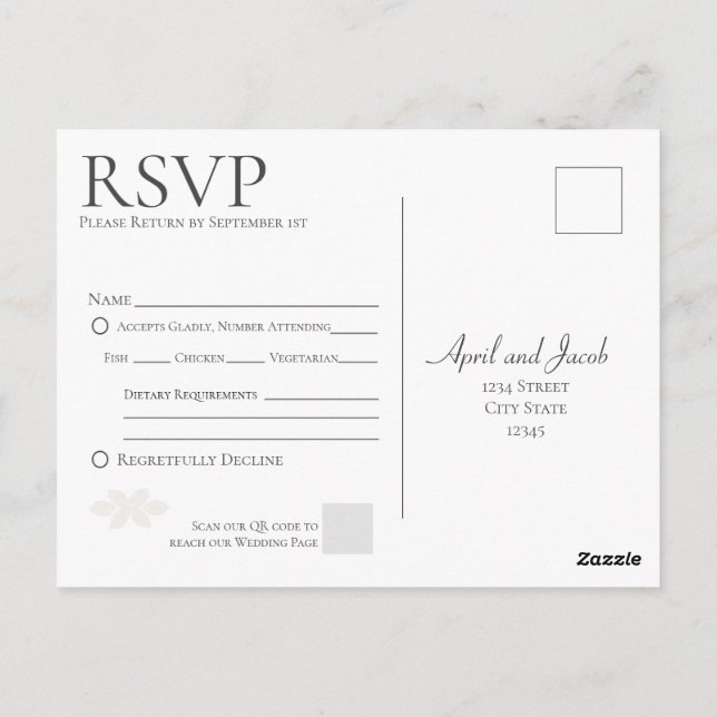 Postal RSVP de Boho Wedding (Reverso)