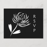 Postal RSVP de Chrysanthemum con estilo Sumi-e
