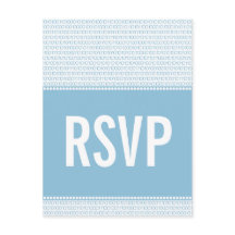 Postal RSVP de código binario de Moda geek, azul