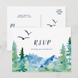 Postal RSVP de elección de menú de montaña rocosa