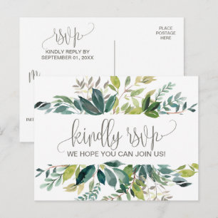 Postal RSVP de elección del menú Foliage