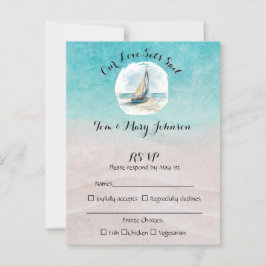 Postal RSVP de Fijación de Boda Naval