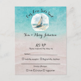 Postal RSVP de Fijación de Boda Naval
