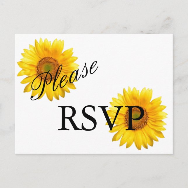 Postal RSVP de girasol (Anverso)