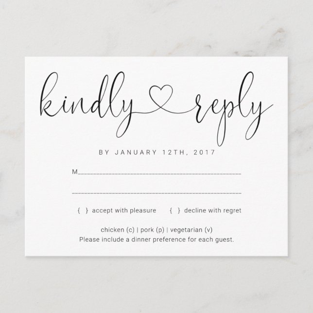 Postal RSVP de invitación - Corazón de conexión (Anverso)