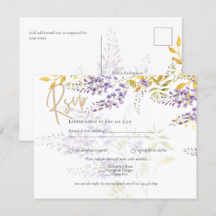 Postal RSVP de la Boda de Oro Lilac Purple Wisteri
