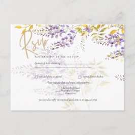 Postal RSVP de la Boda de Oro Lilac Purple Wisteri