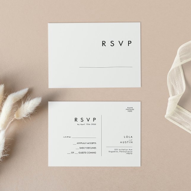 Postal RSVP de la boda Minimalista moderna (Subido por el creador)