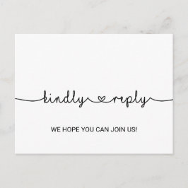 Postal RSVP de la opción del menú Love Hearts