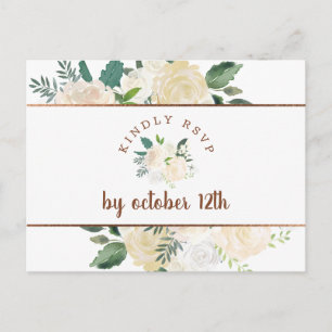 Postal RSVP de la selección de comida de campo rústica fr