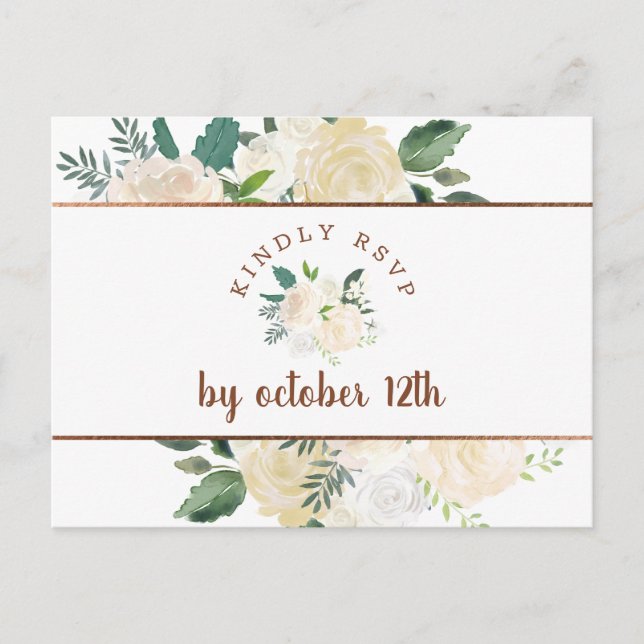 Postal RSVP de la selección de comida de campo rústica fr (Anverso)